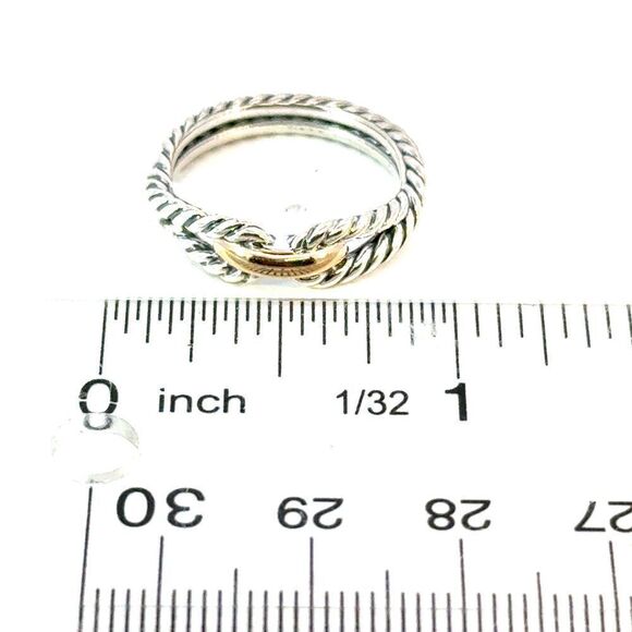 David Yurman Ladies Ring Size 7, 18k Gold & Sterling Silver Estate DY625 - Picture 6 of 6